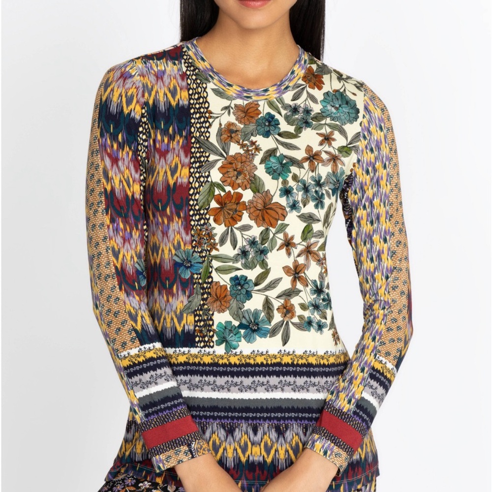 Johnny Was Betzy Favorite Long Sleeve Crewneck Tee
